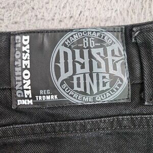 Dyse One Clothing Jeans Shorts Men Sz‎ 42 x 11.5 Baggy Raver Skater Y2K Black